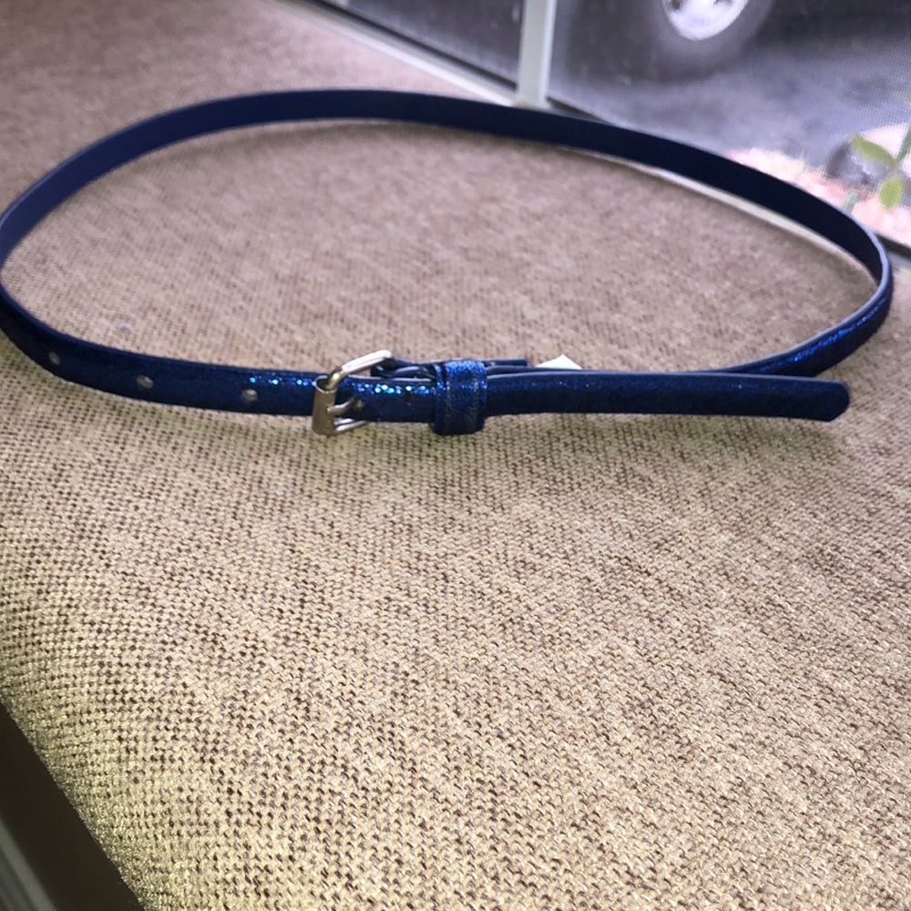 Women’s blue sparkly skinny belt